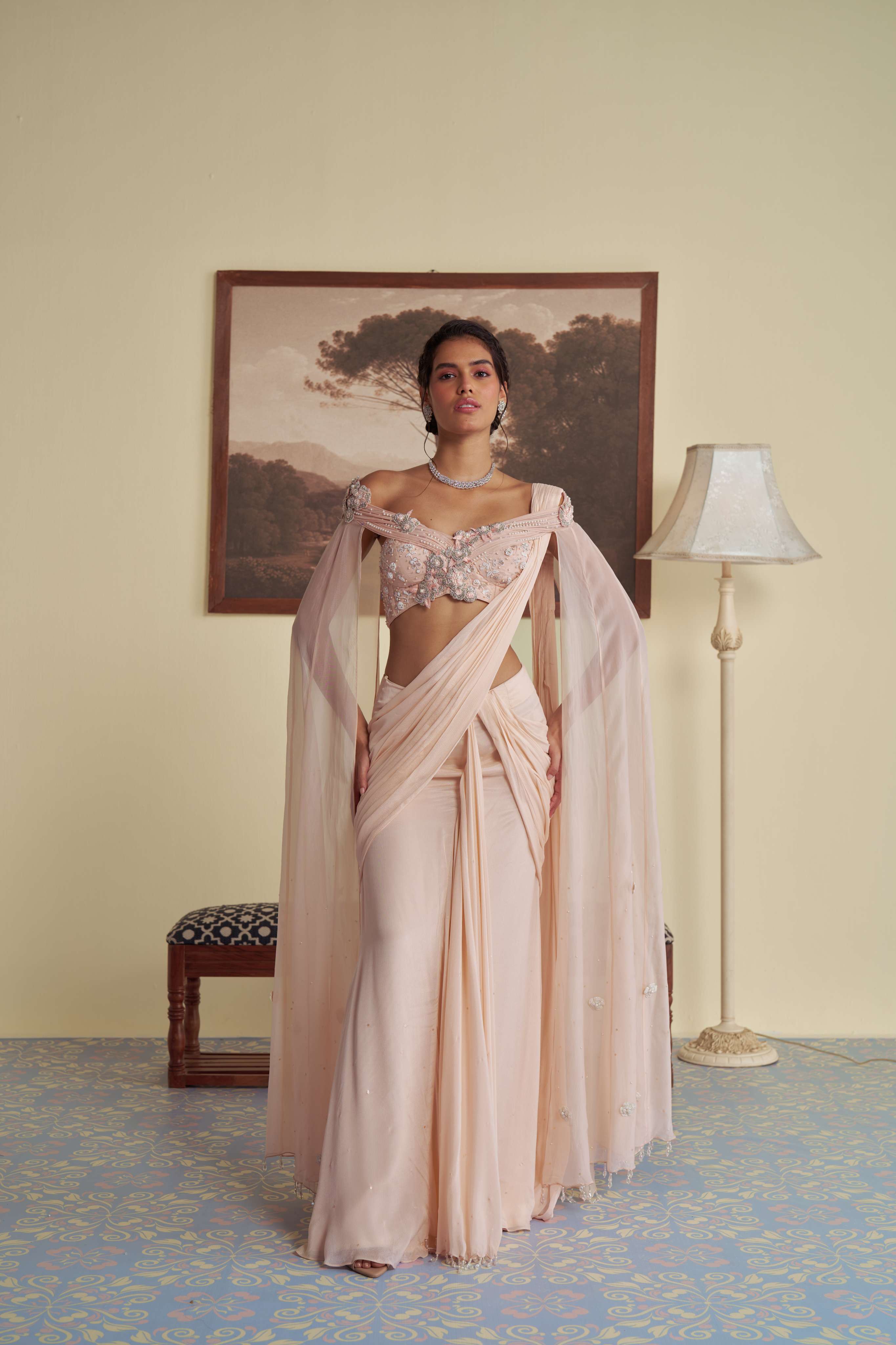 Flora's drape drape saree set