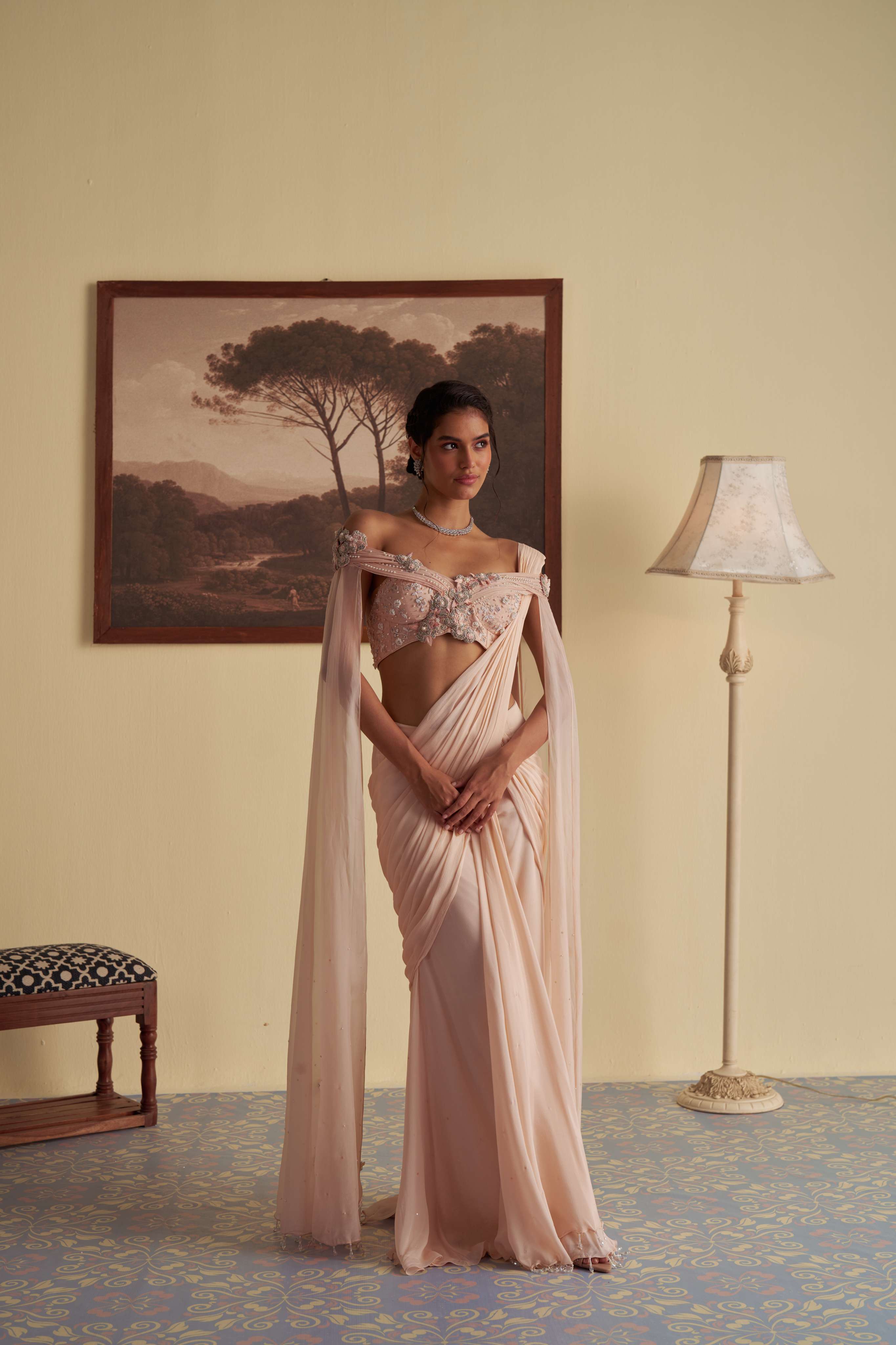 Flora's drape saree set