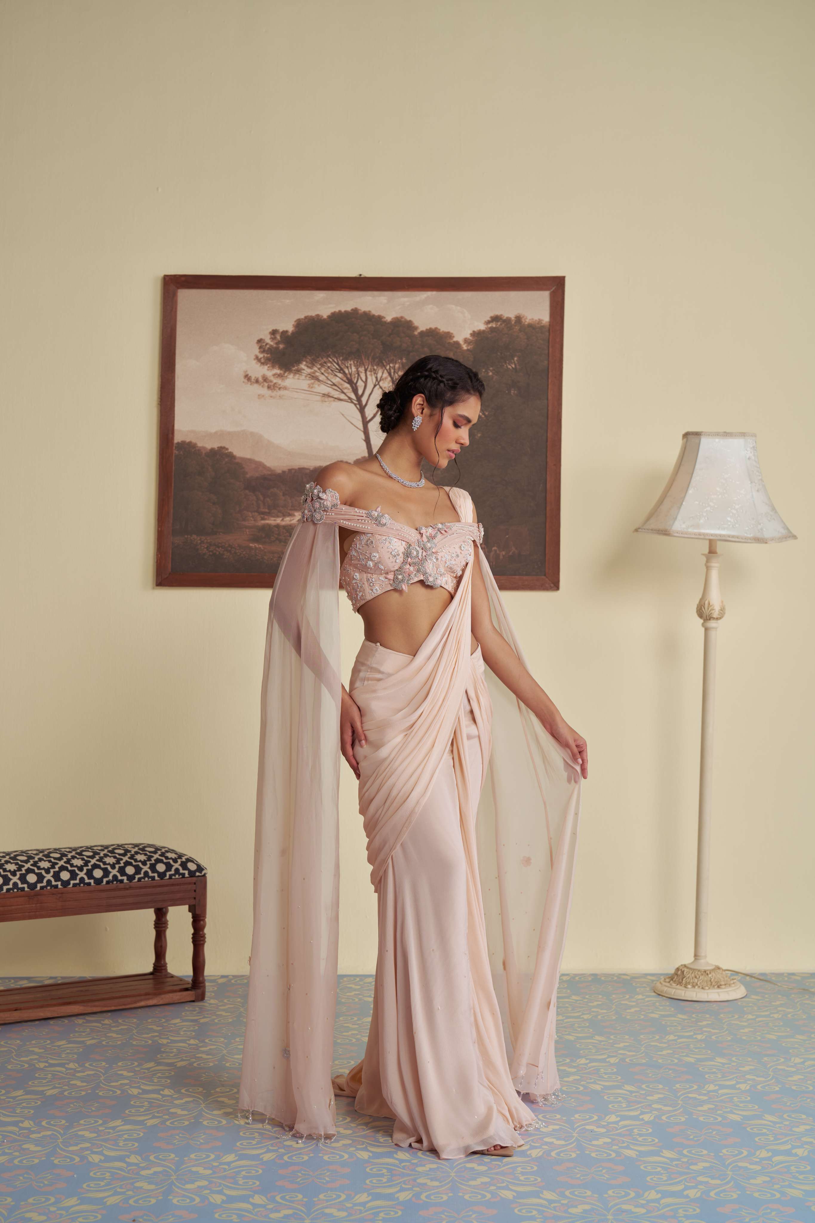 Flora's drape saree set