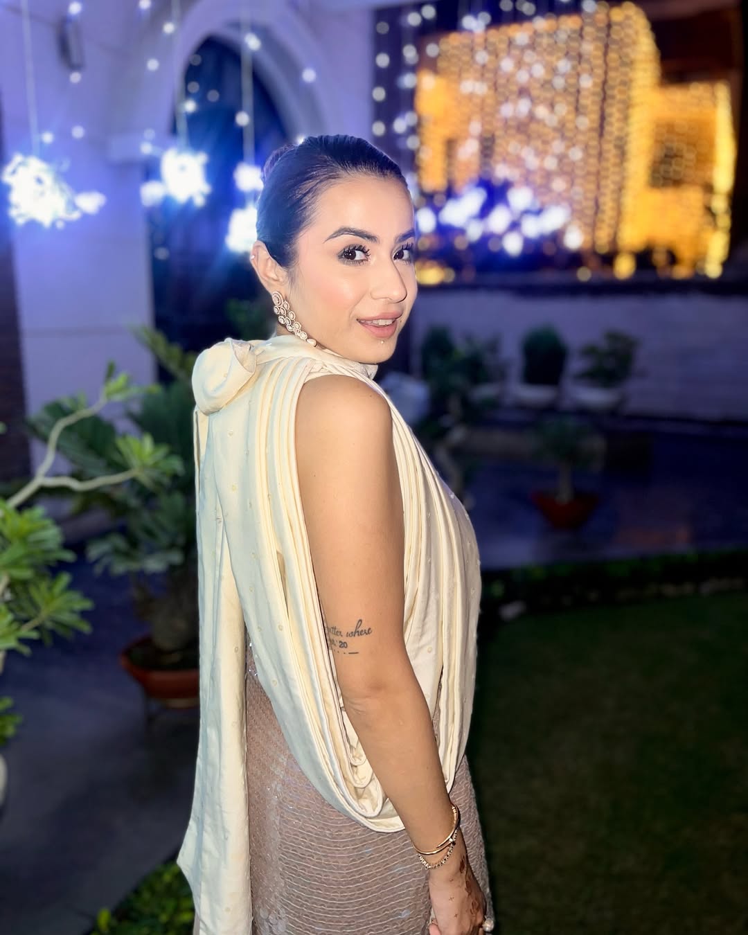 Nikita Malhotra in Ombre Sequined Sharara Kurta Set