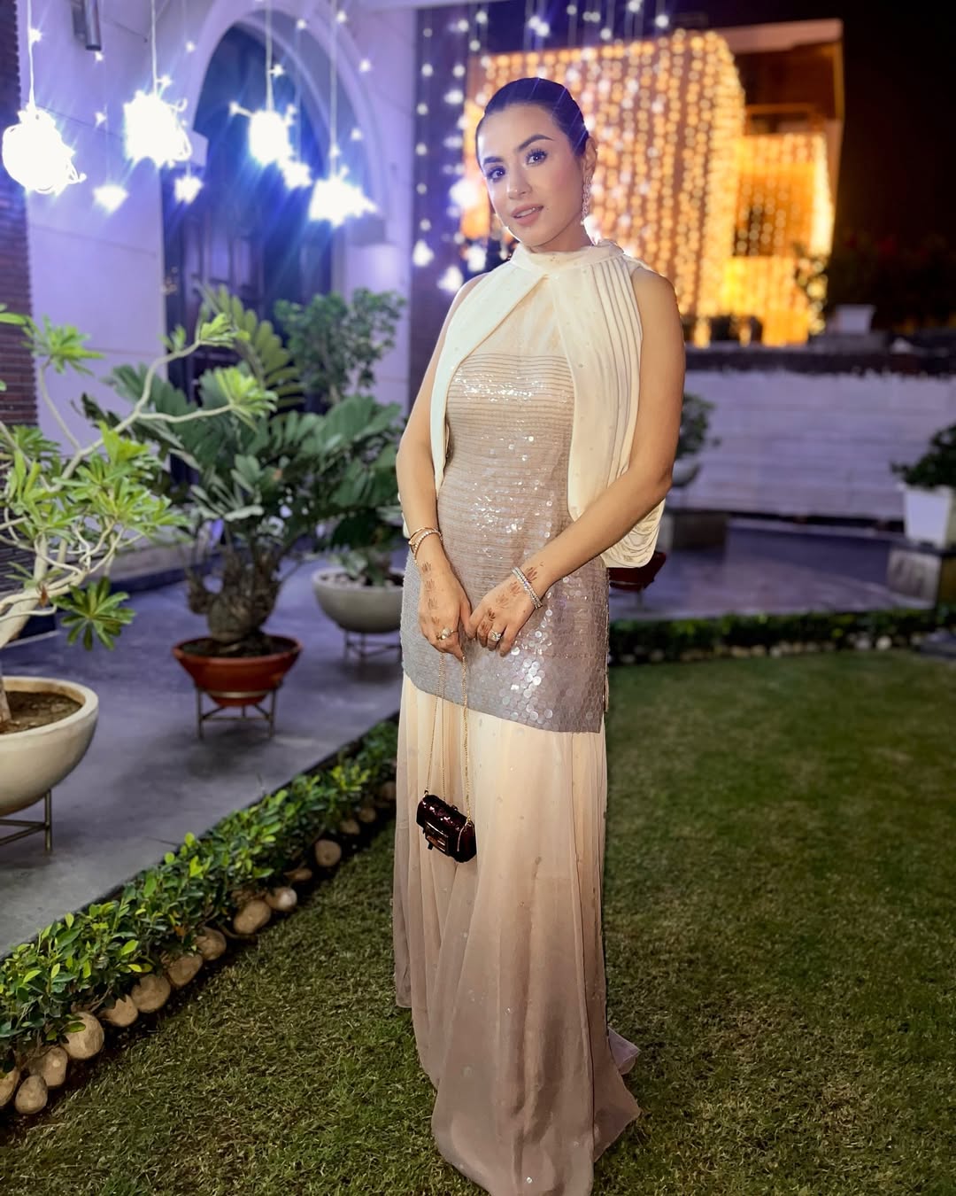 Nikita Malhotra in Ombre Sequined Sharara Kurta Set