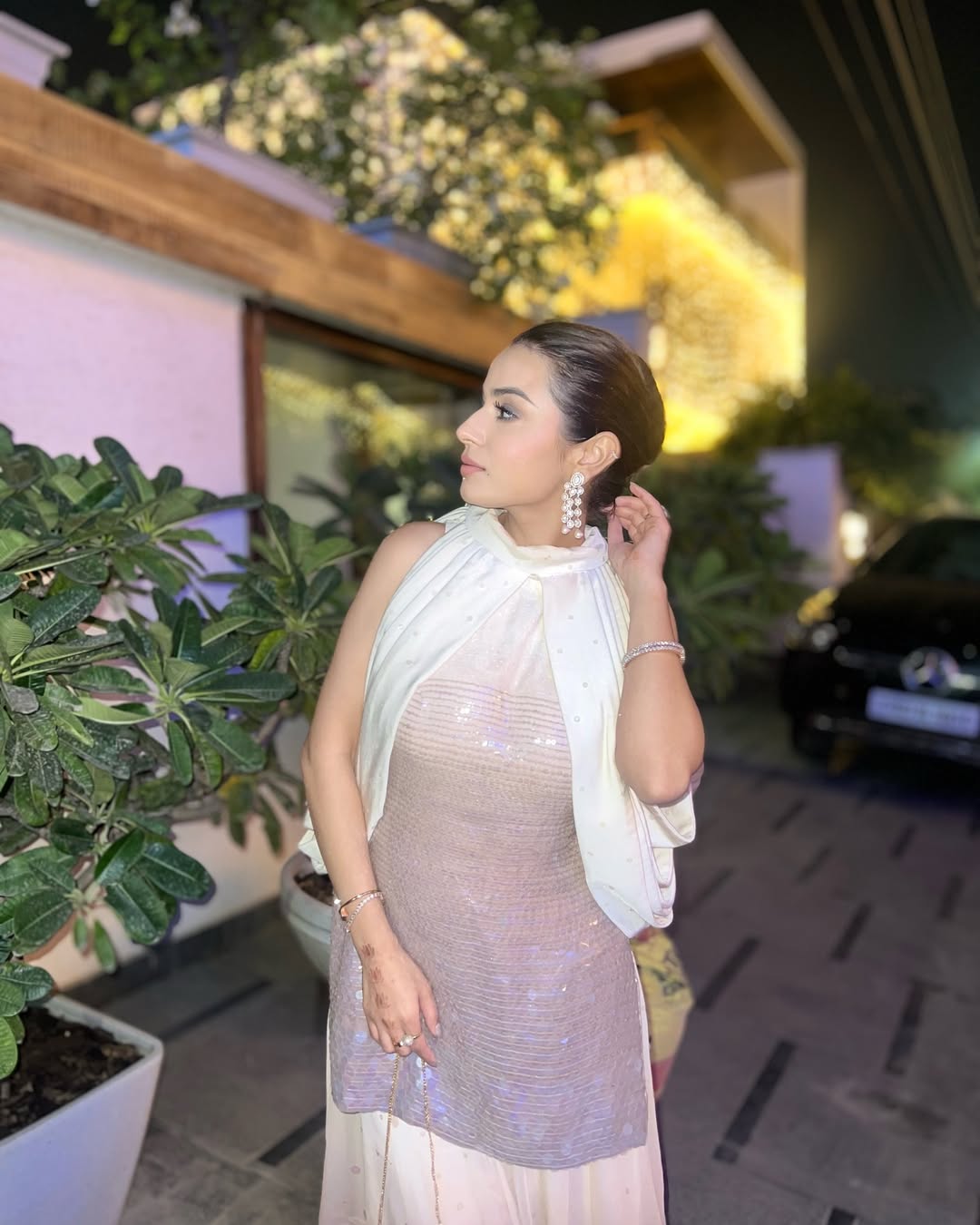 Nikita Malhotra in Ombre Sequined Sharara Kurta Set